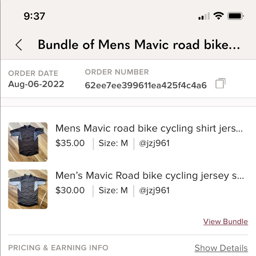 Three Mavic bike jerseys. Order reserved